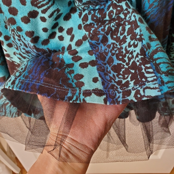 Vintage ♡ BJ Tulle Punk Goth Leopard Skater Dress! - Picture 5 of 6